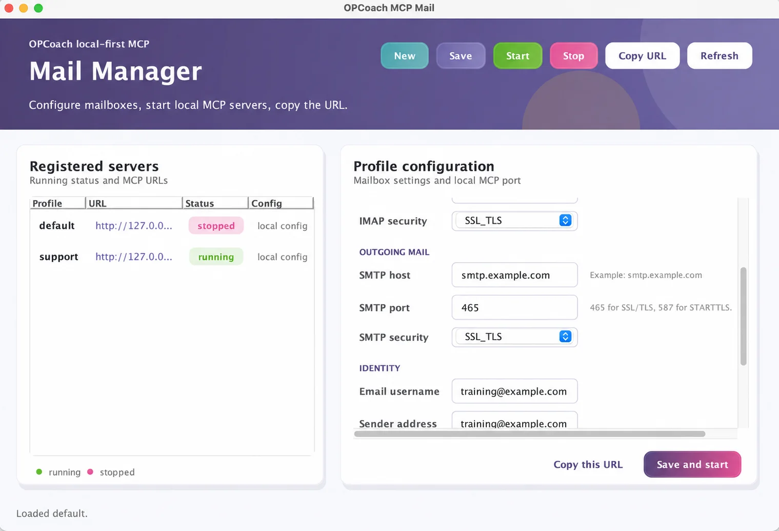 Anonymised manager for the open-source OPCoach MCP Mail server